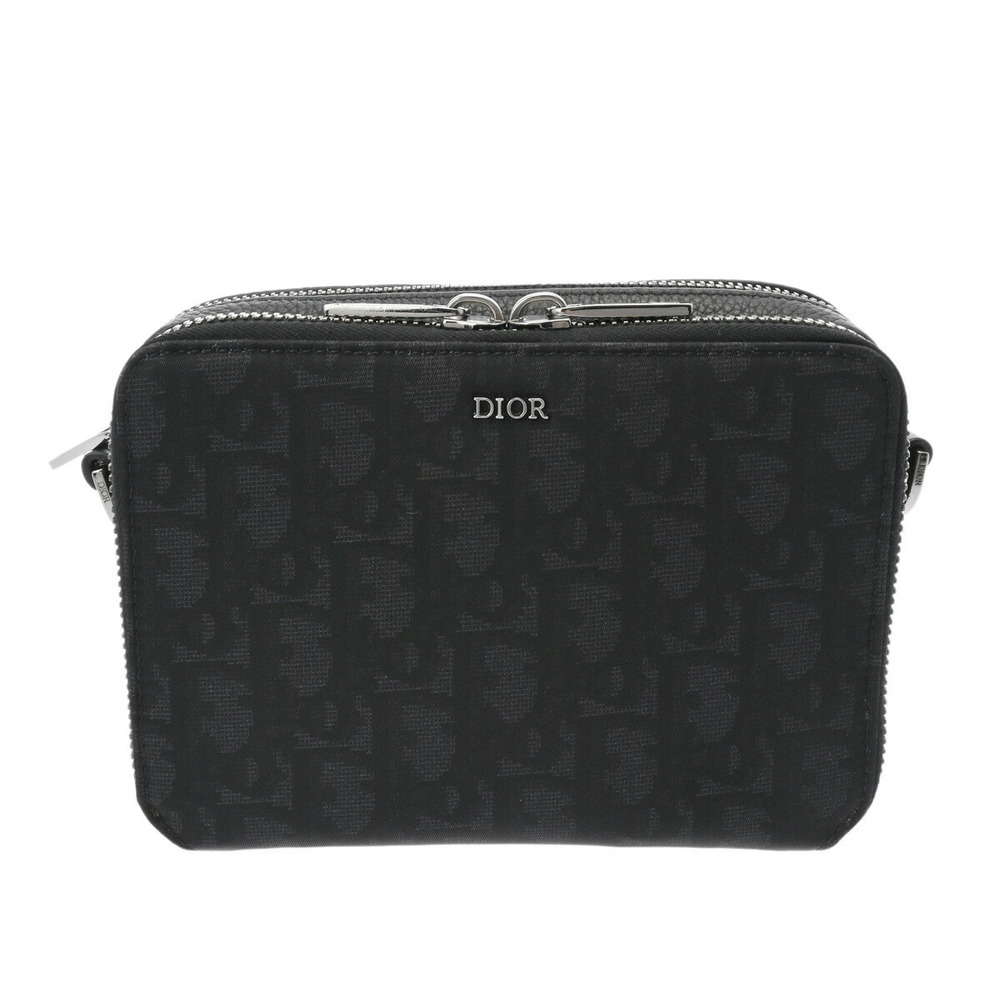 Dior Homme Strap Zip Pouch Oblique Nylon Pouch Black